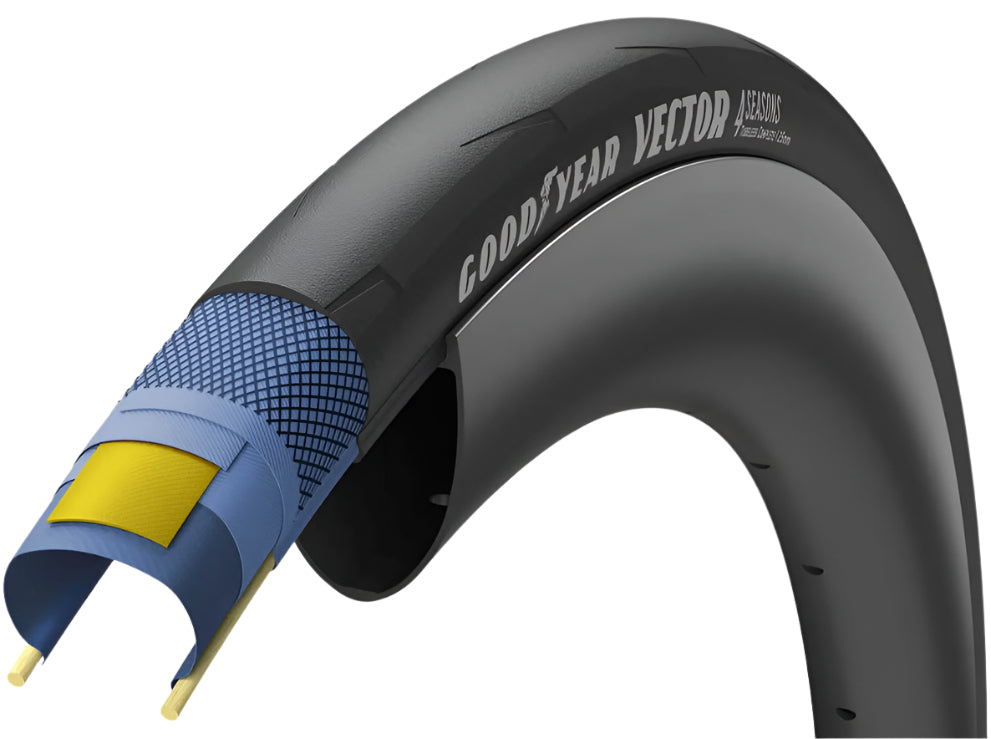 Goodyear Vector 4Seasons Tubeless 700x28 Black - Armour - Folding Tyre