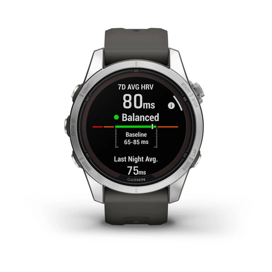 Garmin fenix 7S Pro-Solar Edition Smartwatch Silver with Graphite Band