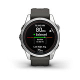 Garmin fenix 7S Pro-Solar Edition Smartwatch Silver with Graphite Band