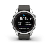 Garmin fenix 7S Pro-Solar Edition Smartwatch Silver with Graphite Band