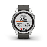 Garmin fenix 7S Pro-Solar Edition Smartwatch Silver with Graphite Band