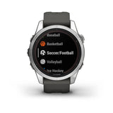 Garmin fenix 7S Pro-Solar Edition Smartwatch Silver with Graphite Band