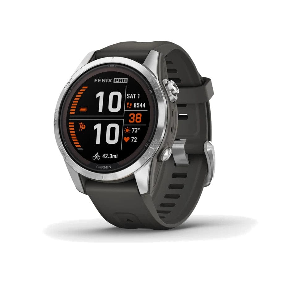 Garmin fenix 7S Pro-Solar Edition Smartwatch Silver with Graphite Band