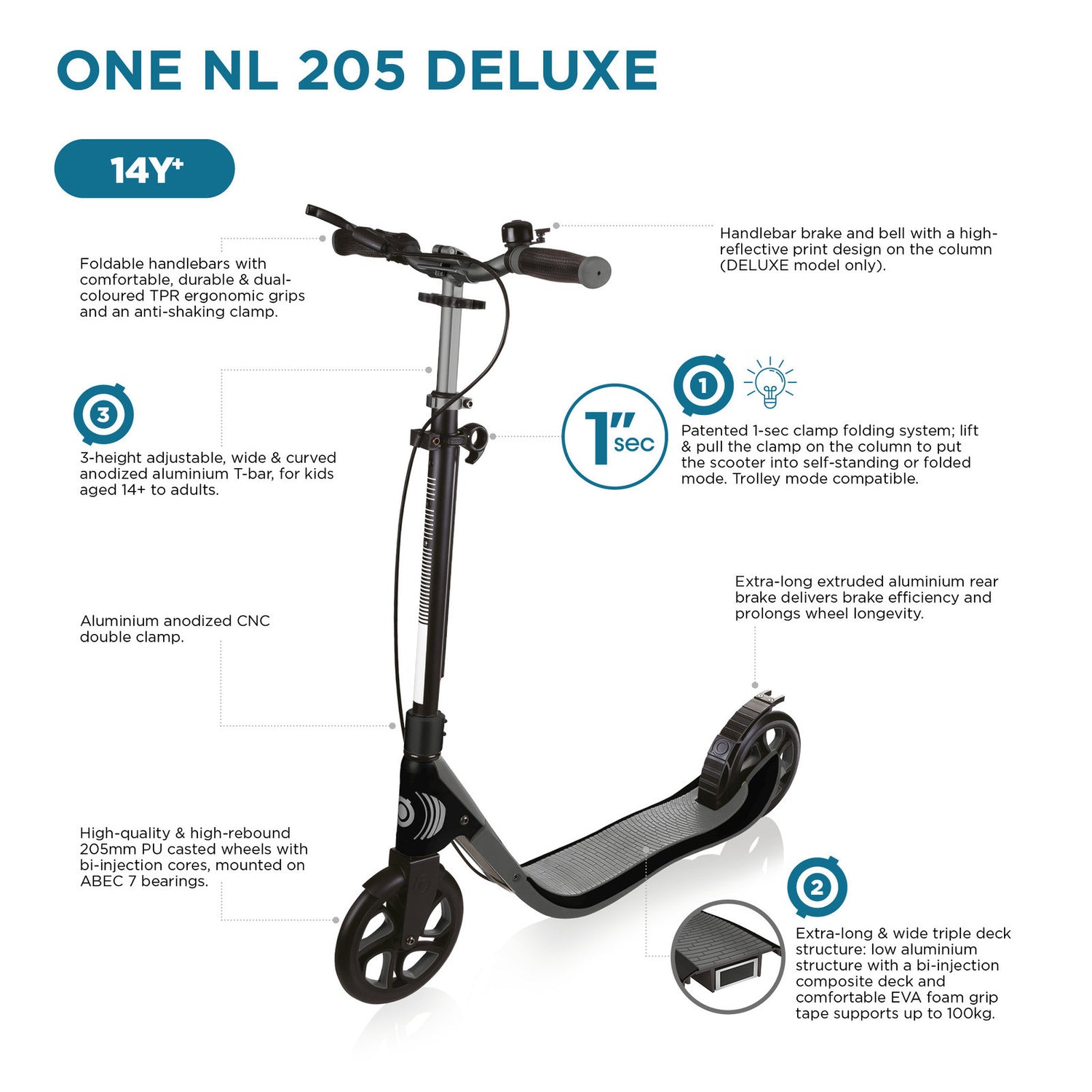 Patinete Plegable Patinete NL 205 Vintage Deluxe – Uso Personal, Estilo Clásico, Vida Al Aire Libre Patinete Globber Evolutivo Patinete Plegable Patinete NL 205 Vintage Deluxe – Uso Personal, Estilo Clásico, Vida Al Aire Libre Patinete Globber Evolutivo