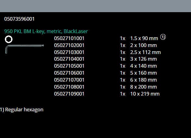 Wera 950/9 Hex-Plus 6 Metric Blacklaser L-Key Set