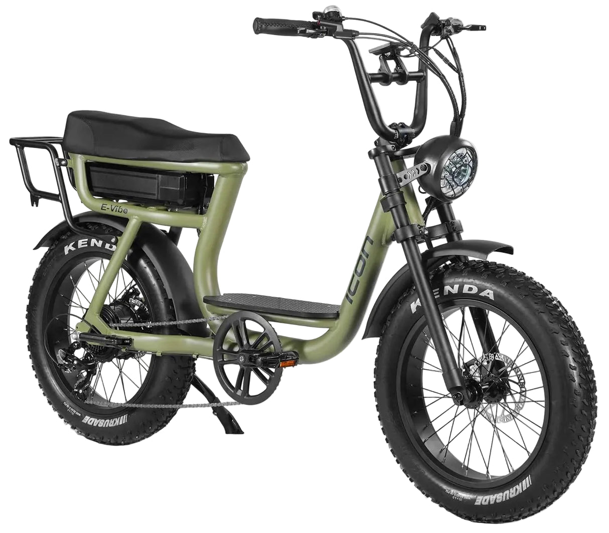 Icon E-Vibe 250W Beach E-Bike Army Green