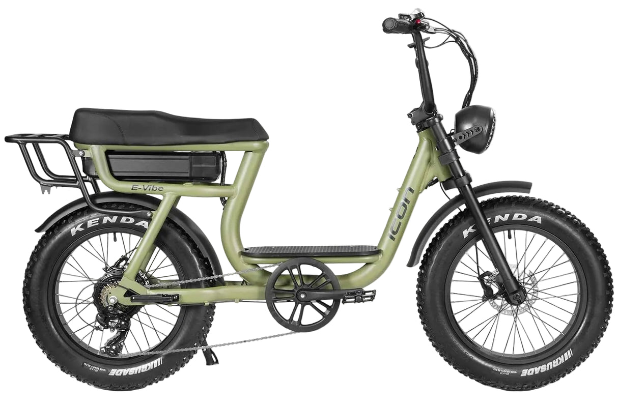Icon E-Vibe 250W Beach E-Bike Army Green
