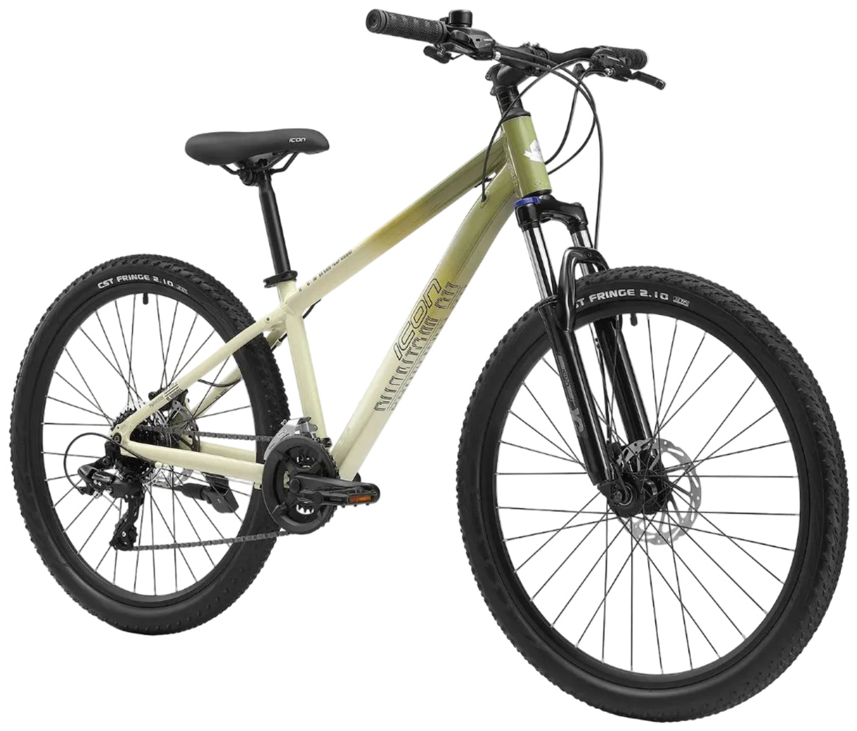 Icon Phantom 26" Boys MTB Bike 14" Sand/Green Kids Bicycle