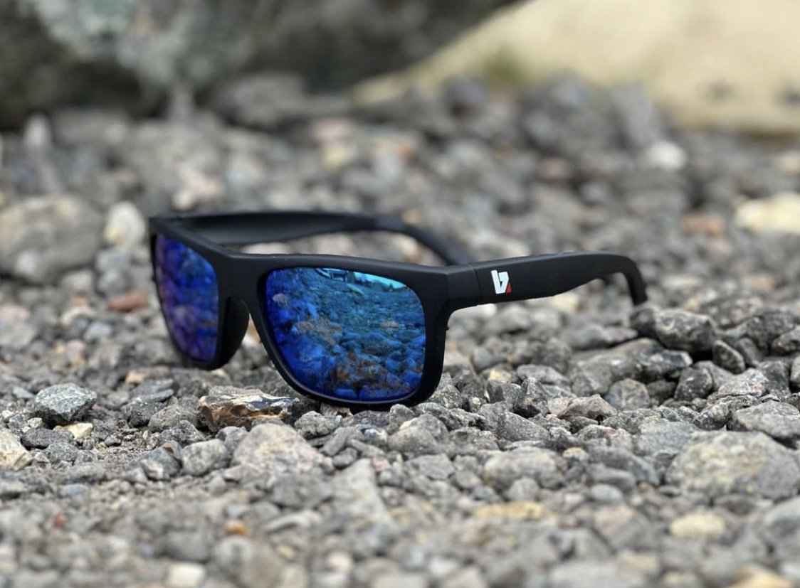 BZ Optics URBAN Blue Mirror Glasses Matt Black