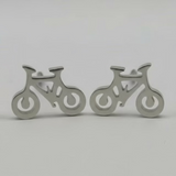 Silver bicycle-shaped