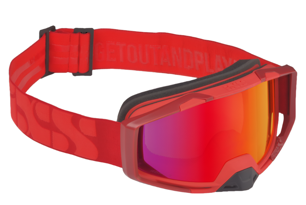 iXS Trigger Frame Racing Red Lens Goggles Mirror Crimson