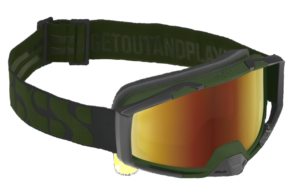 iXS Trigger Frame Olive Lens Goggles Mirror Gold