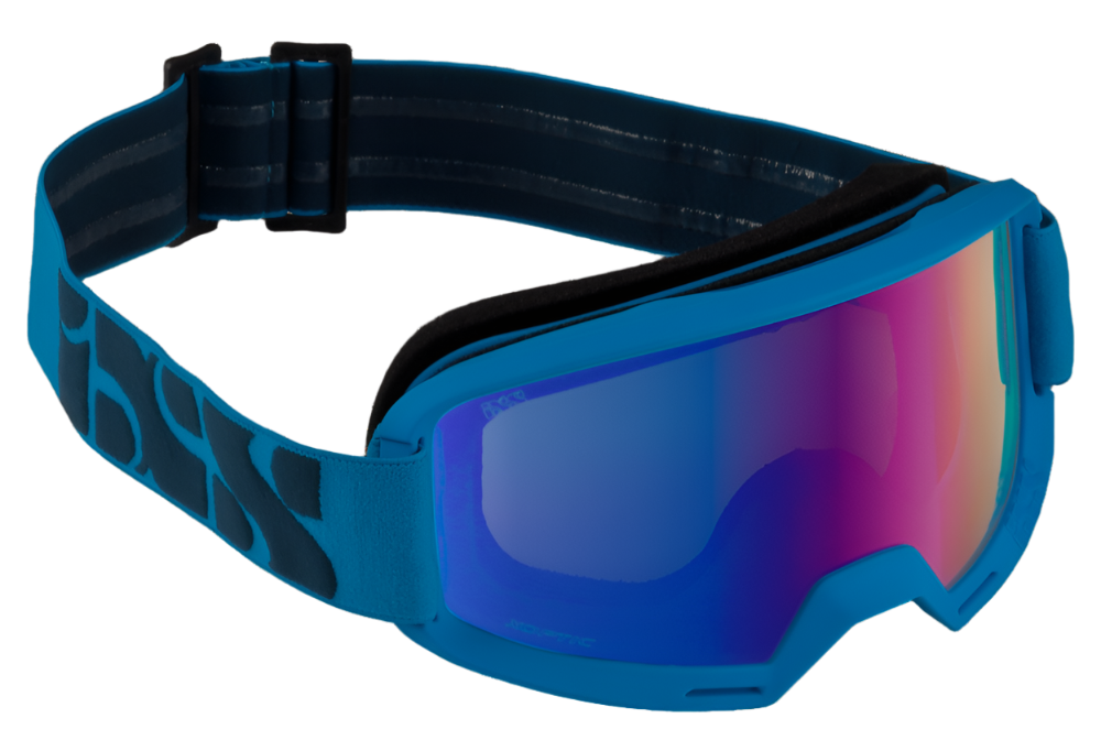 iXS Hack Frame Racing Blue Lens Goggles Mirror Cobalt
