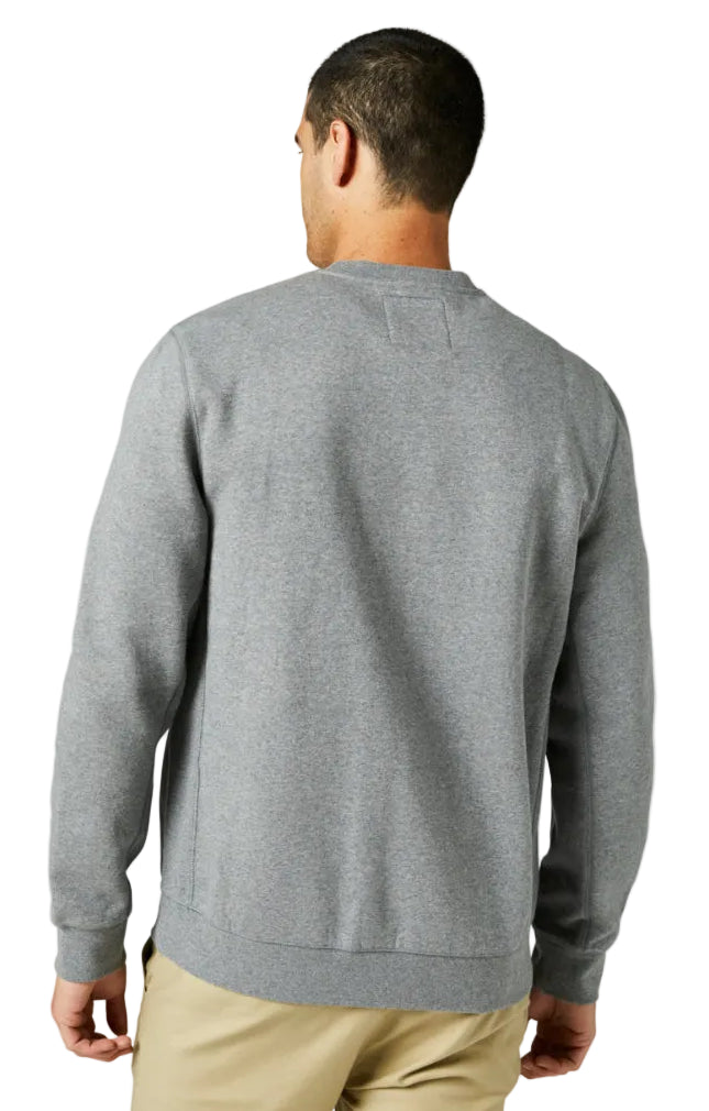 Fox AT BAY CREW FLEECE Heather Graphite Back Facing Model 