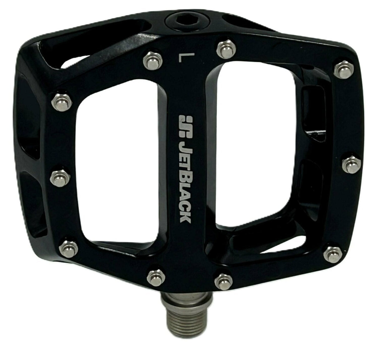 JetBlack Flat Out Pedals Ball Bearings Cromo Axle Black