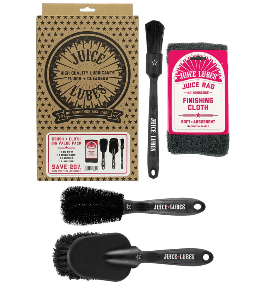 Juice Lubes Brush & Cloth Kit with JL-BS1, JL-DE1, JL-S1, JL-JRAG