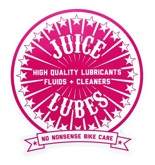 Juice Lubes Sticker Disk Logo 10cm x 9.3cm White/Pink