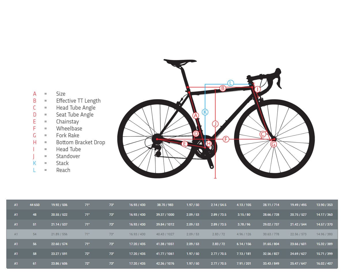 Jamis road bike size chart hotsell