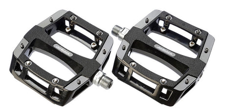 JetBlack Flat Out Pro Alloy MTB Pedals Black Sealed Bearings Cromo Axle