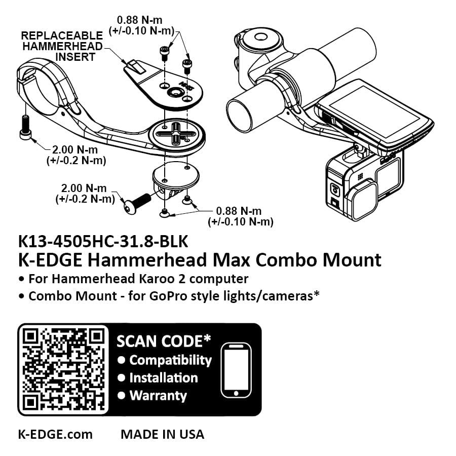 K-Edge Hammerhead Max XL Computer/Light Combo Mount