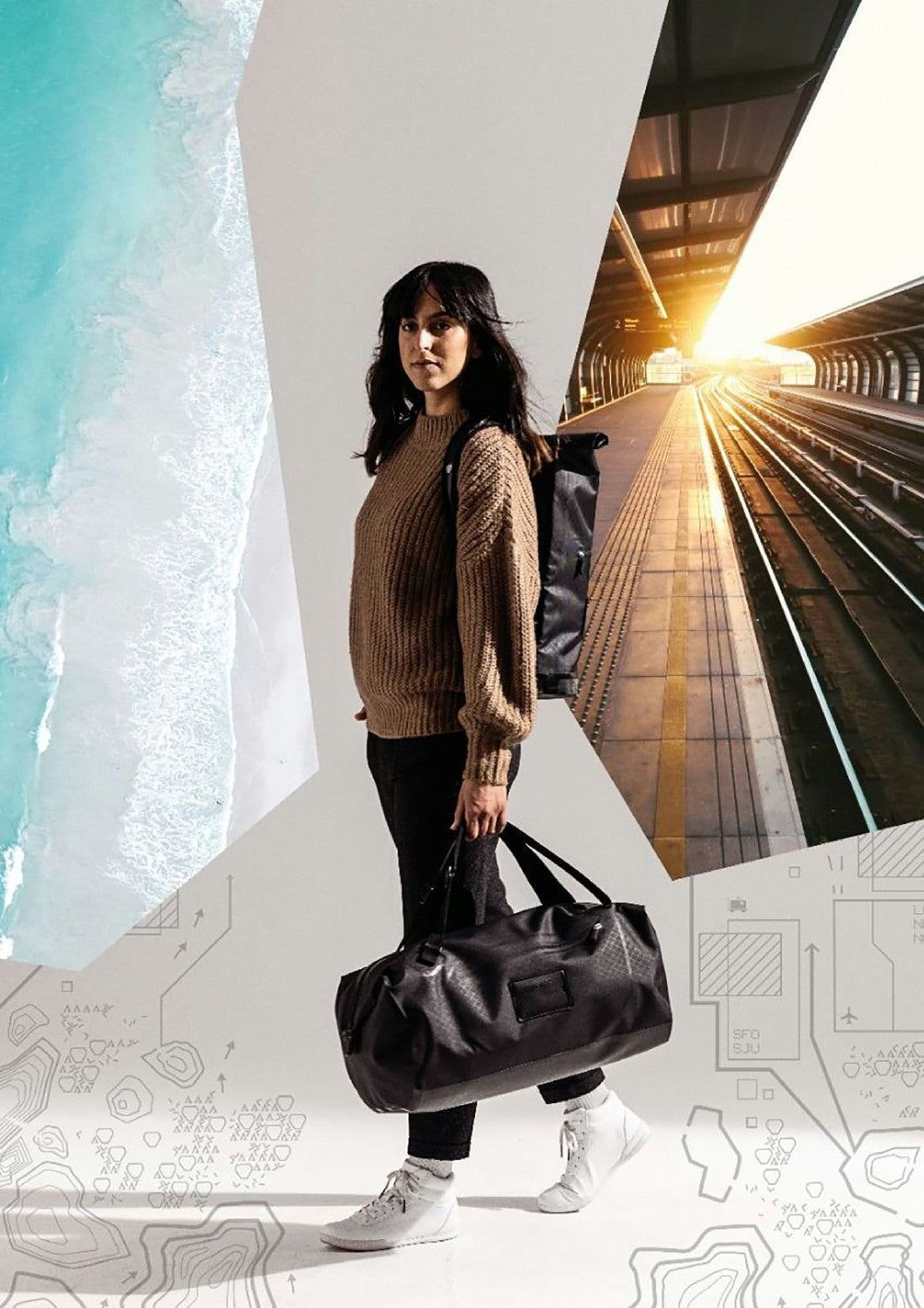 ORTLIEB DUFFLE TRAVEL BAG BLACK EMBOSSED