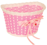 Kiddies Pink & White Basket with Strawberry Bow