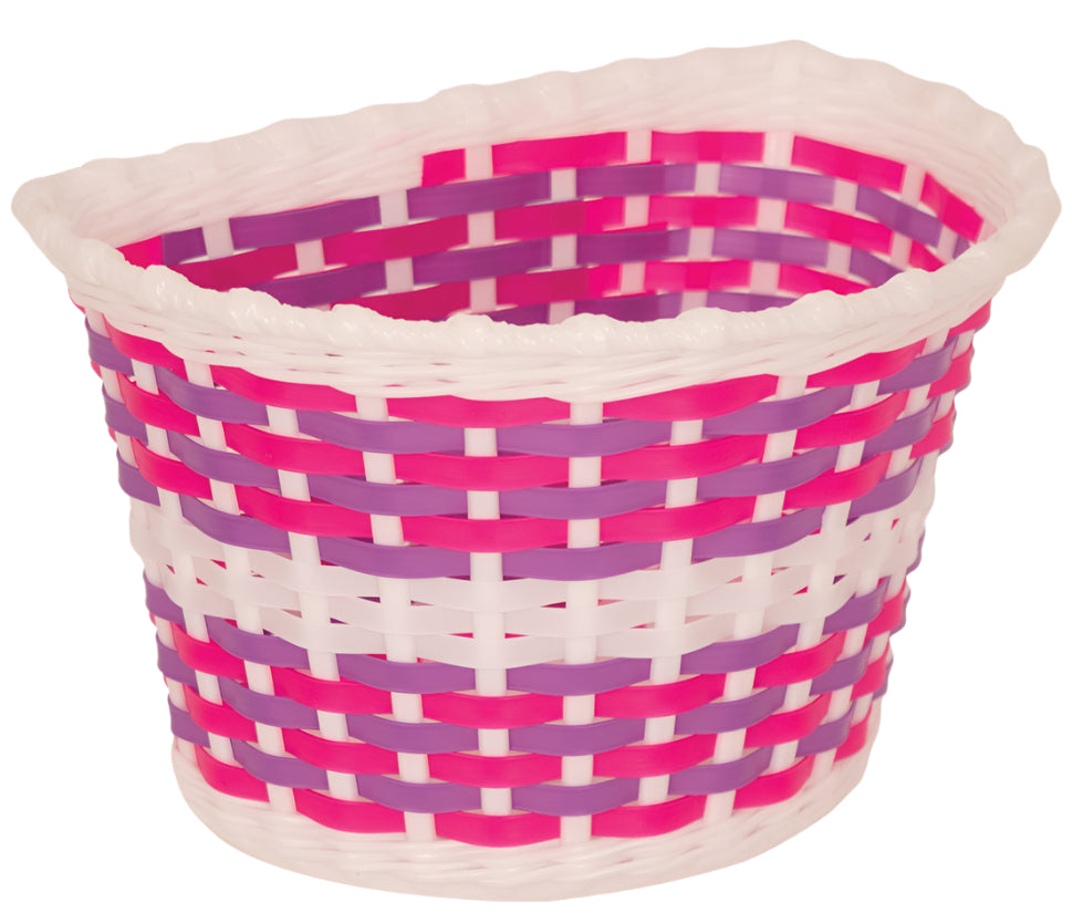 Kiddies Basket White with Pink/Purple Weave