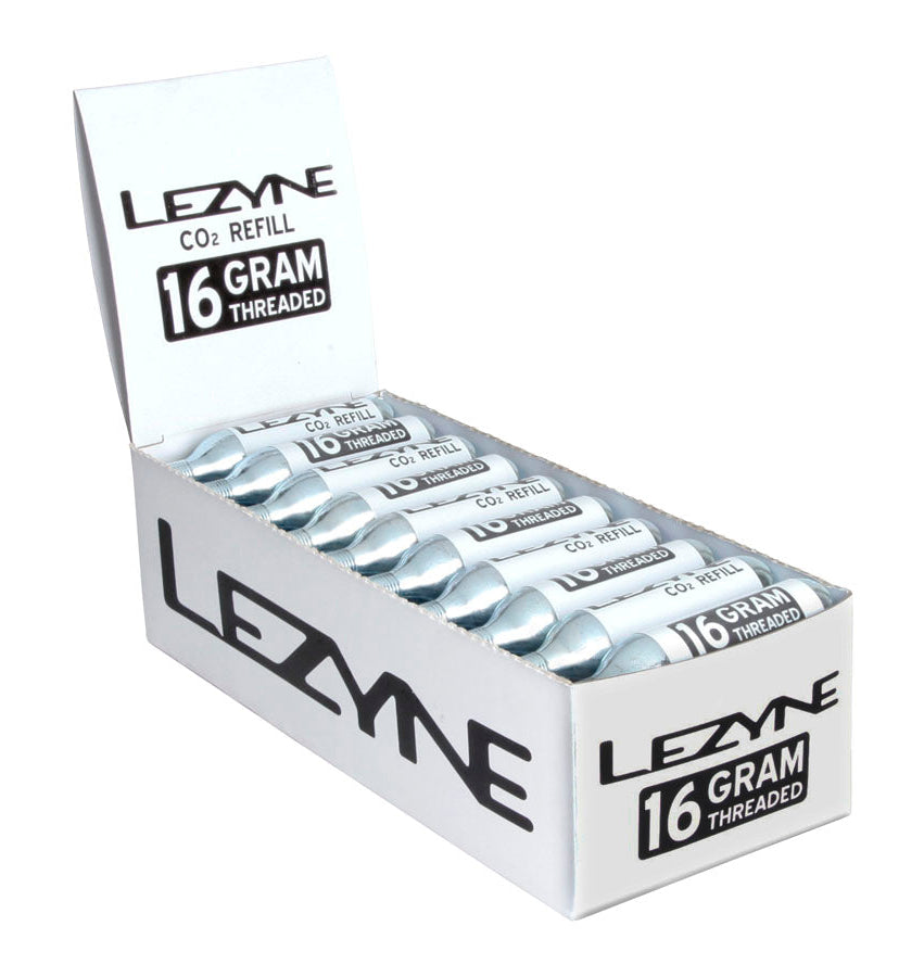 Lezyne 16g CO2 Cartridges Bulk Pack, 30 Pieces - Silver