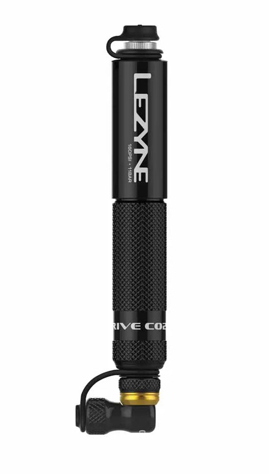Lezyne Integrated CO2 Chuck 160psi 1m Hose with 2x CO2 Cartridge Bracket
