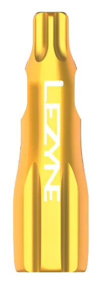 Lezyne Alloy CNC Tubeless Valve Cap with Core Wrench Gold