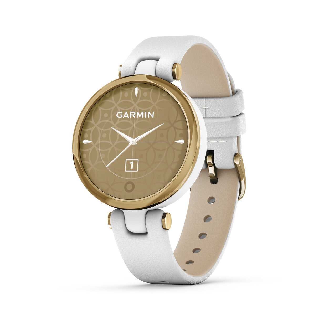 Garmin Lily White Leather Watch Light Gold