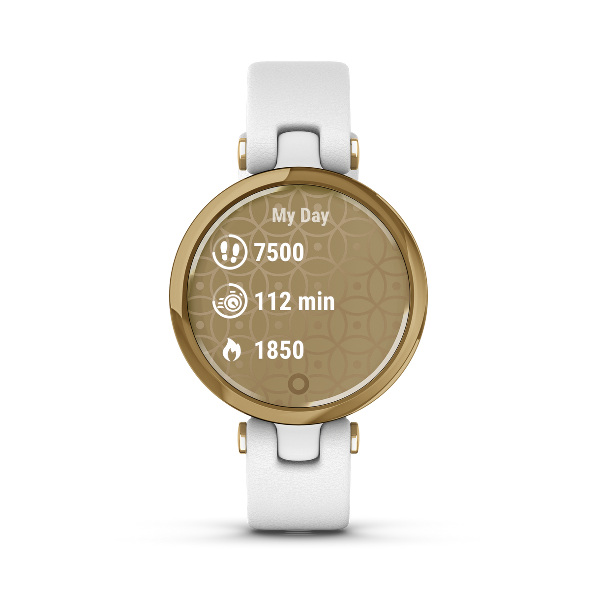 Garmin Lily White Leather Watch Light Gold