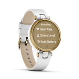 Garmin Lily White Leather Watch Light Gold