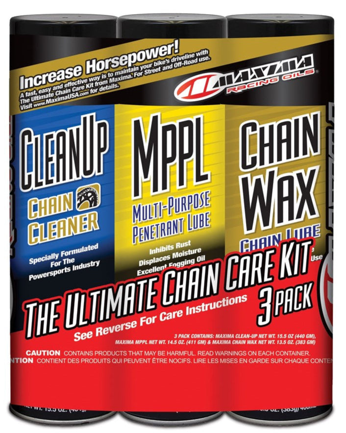 MAXIMA CHAIN WAX COMBO KIT SPRAY 3-PACK