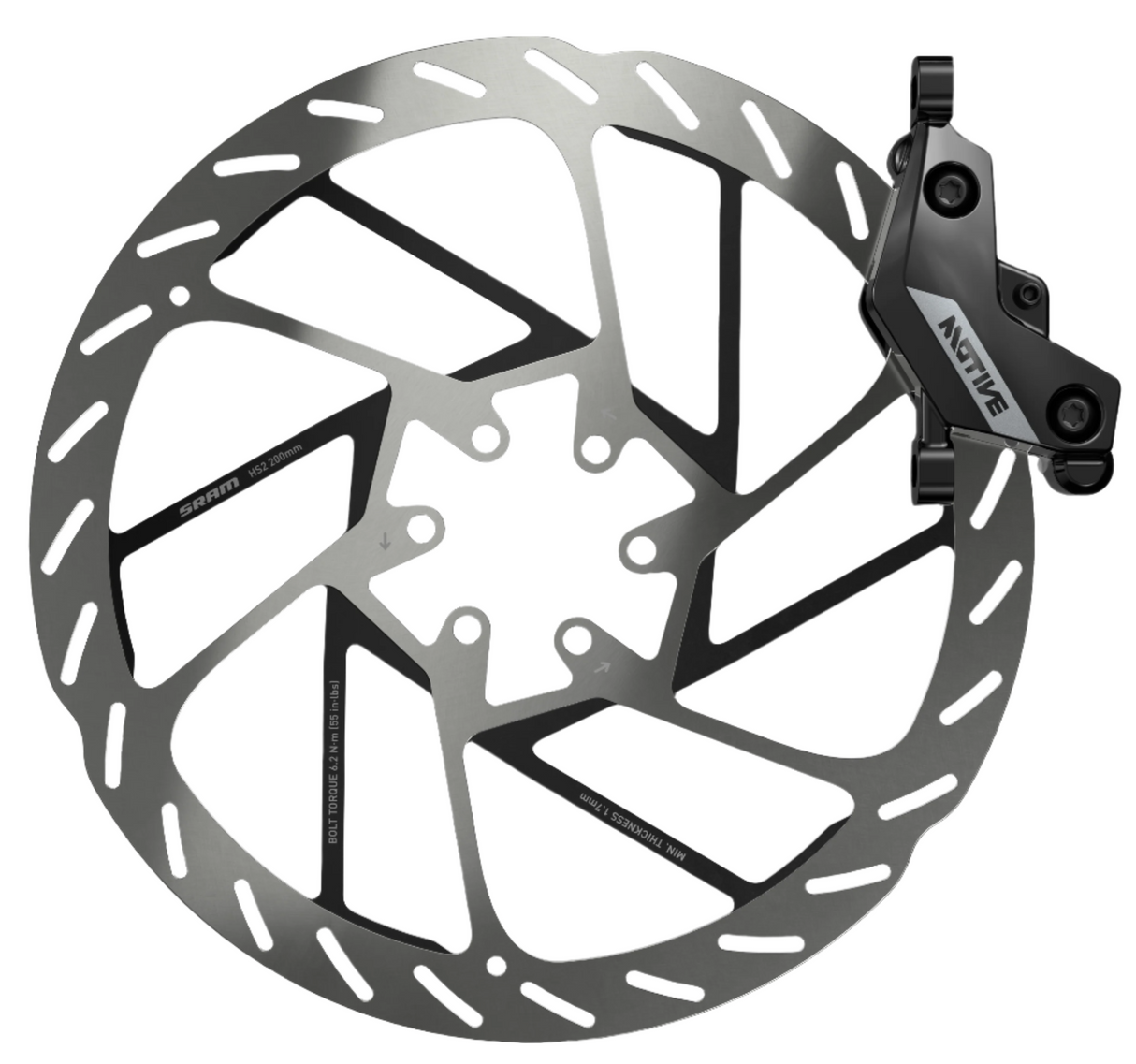 Sram Disc Brake Motive Silver - Black Ano, Bearing Lever, 950mm Hose