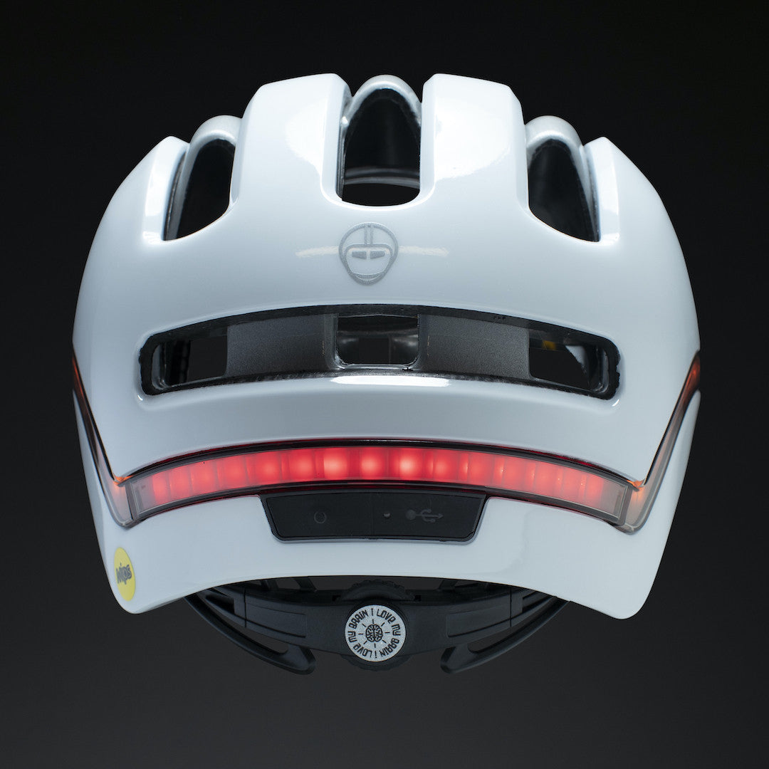 Nutcase Vio Kit Gloss MIPS Helmet White w/Led Lighting