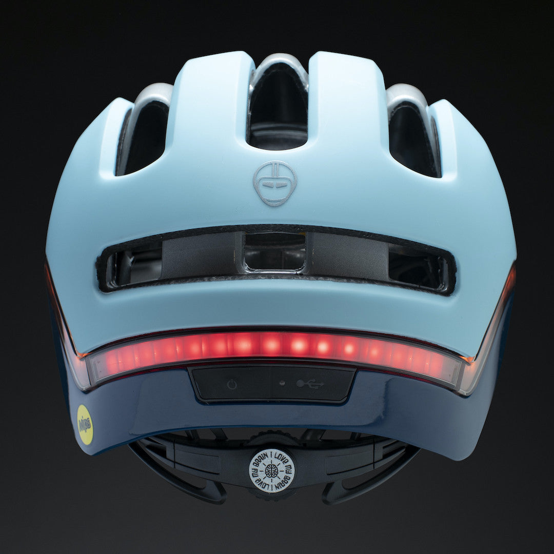 Nutcase Vio Sky Matte MIPS Helmet White w/Led Lighting