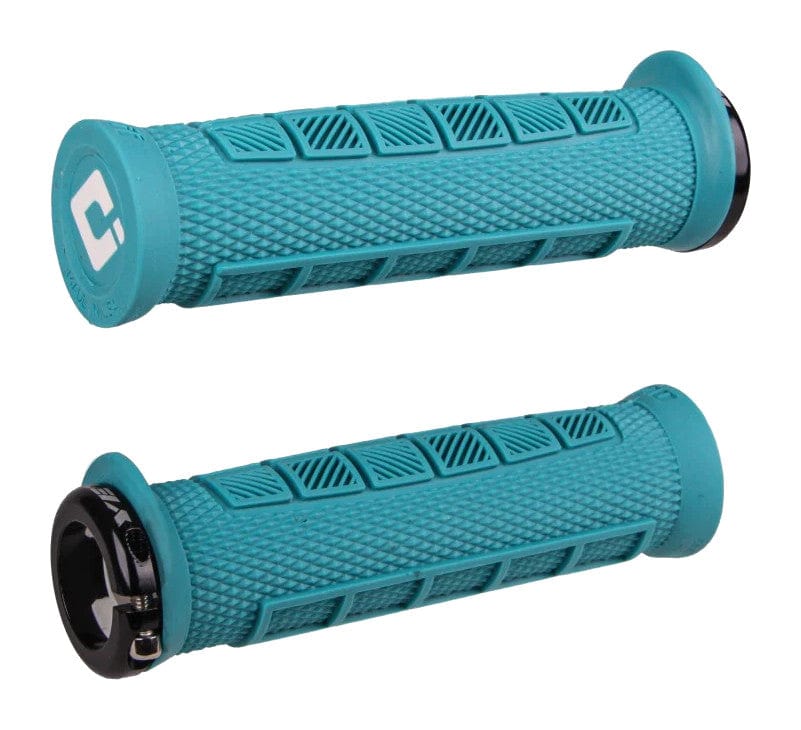 ODI Elite Pro 130mm Lock-On MTB Grips Turquoise Yeti Edition