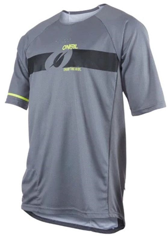 ONeal Pin It Jersey Gray/Neon Yellow FRONT 