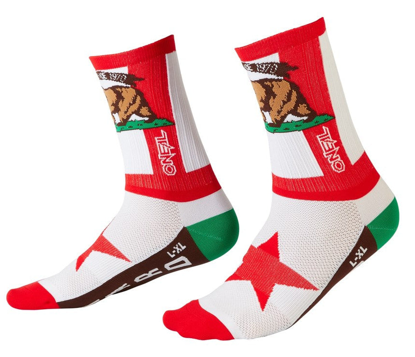 ONeal MTB Performance Socks California Red/White/Brown