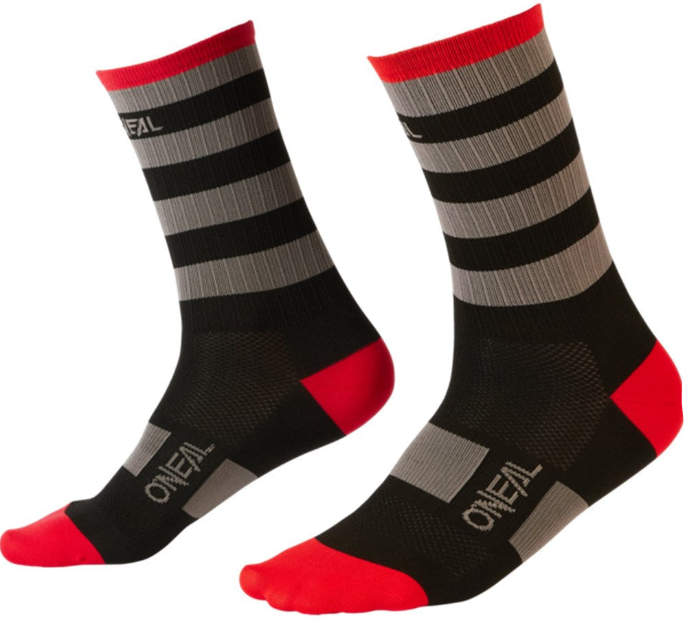 ONeal MTB Performance Stripe Socks Black/Grey/Red