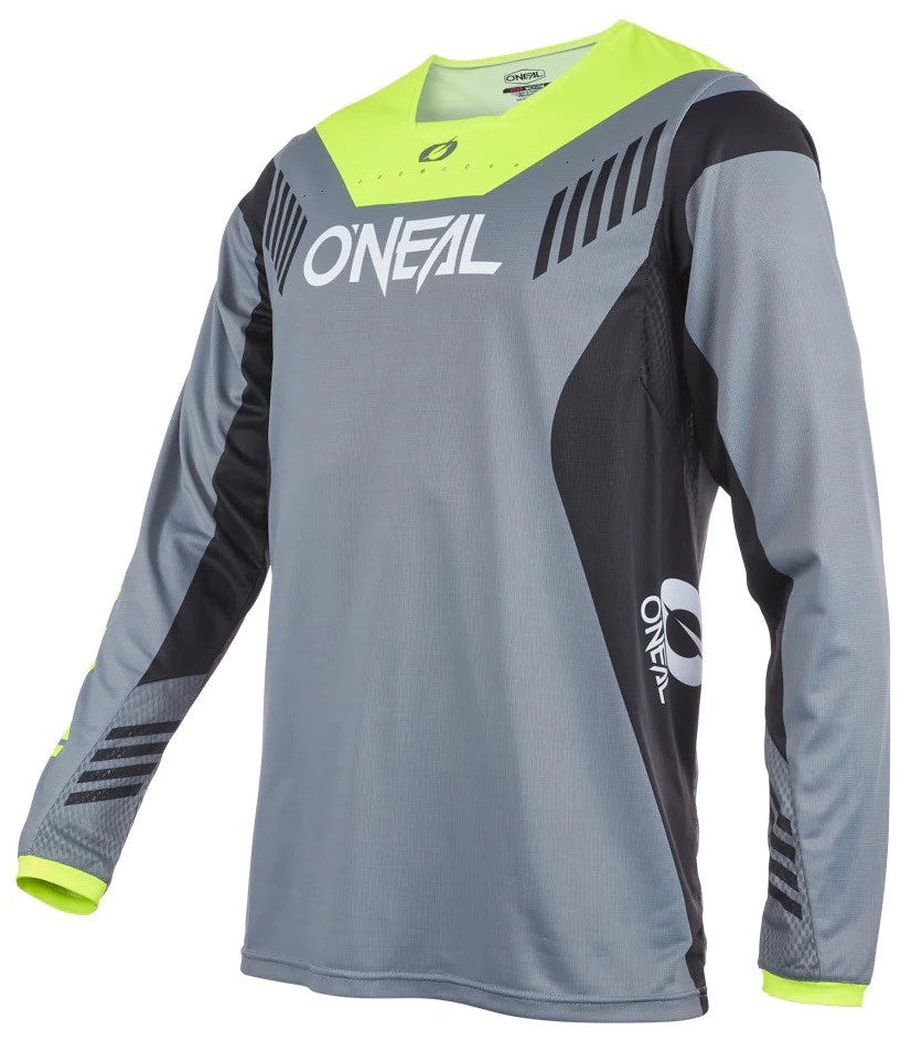 ONeal Element FR Youth Jersey Hybrid Gray/Neon Yellow SIDE FRONT 