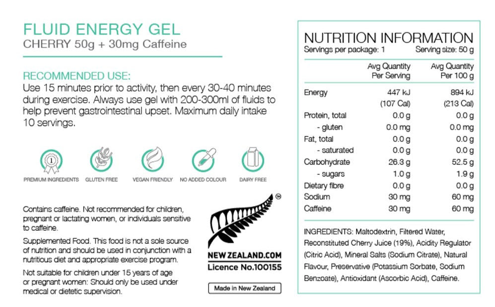 Pure Fluid Energy Gel 50g (18) Cherry