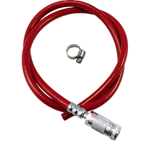 Prestacycle Floor Pump Hose with Clamp 3-Way Presta Head 36" Red