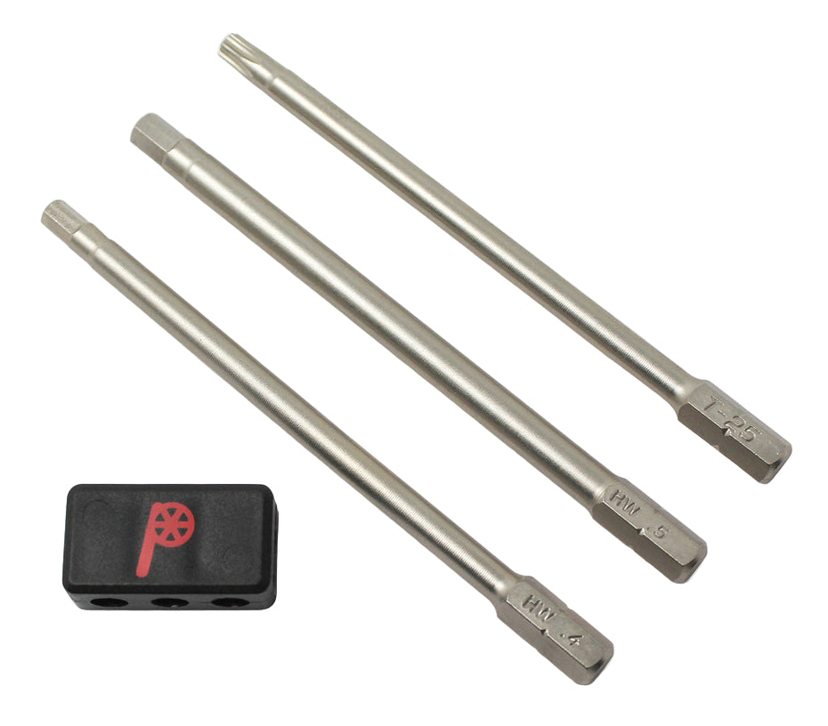 Prestacycle Pro 100mm S2 Nickel Plated Bicycle Tool Bit Set (3-Piece)