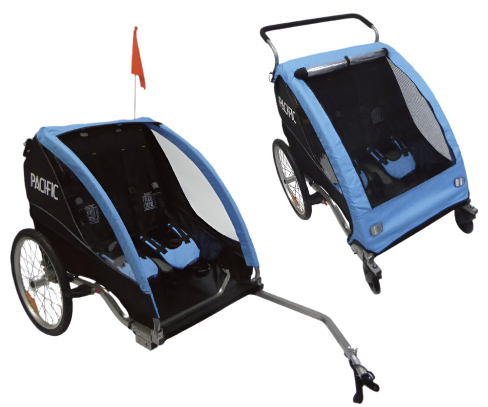 Pacific Deluxe 2 In 1 Trailer/Stroller - 2 Child