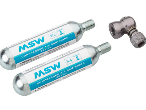 MSW Windstream 20 Inflator Head Silver with X2 20g Cartridge