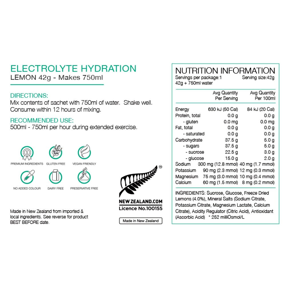 Pure Electrolyte Hydration Drink 42g Sachet Lemon