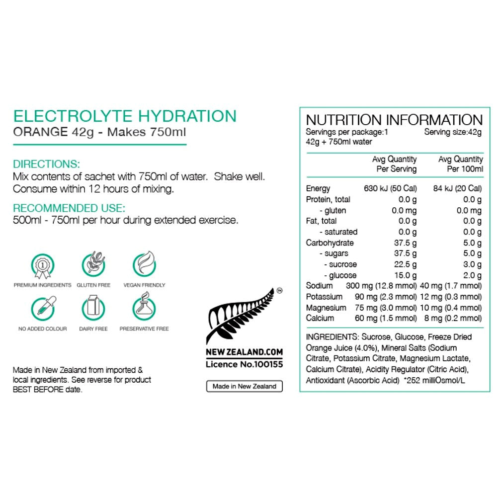 Pure Electrolyte Hydration Drink 42g Sachet Orange