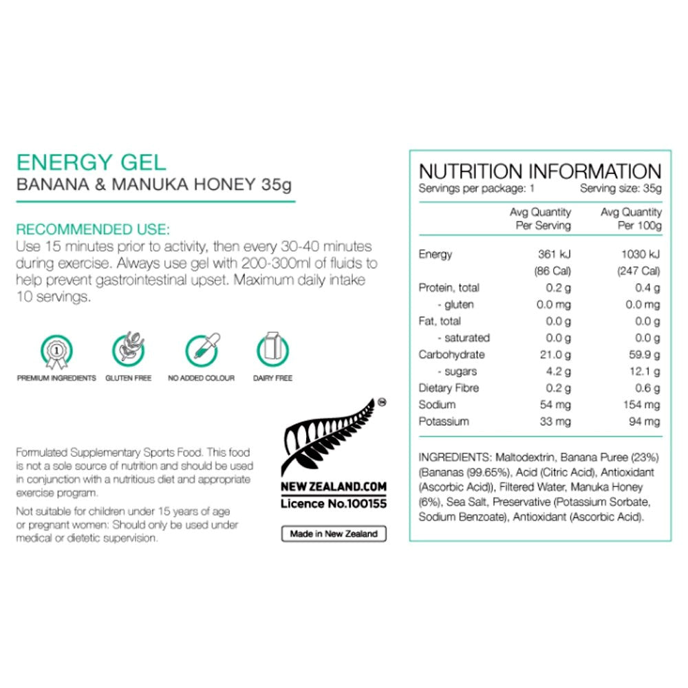 Pure Energy Gel 35g Banana Manuka Honey
